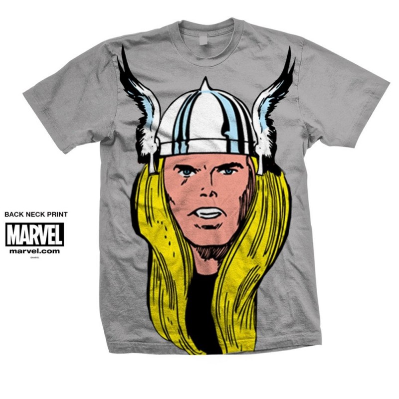 Koszulka Marvel Comics Thor Big Head Mens Grey