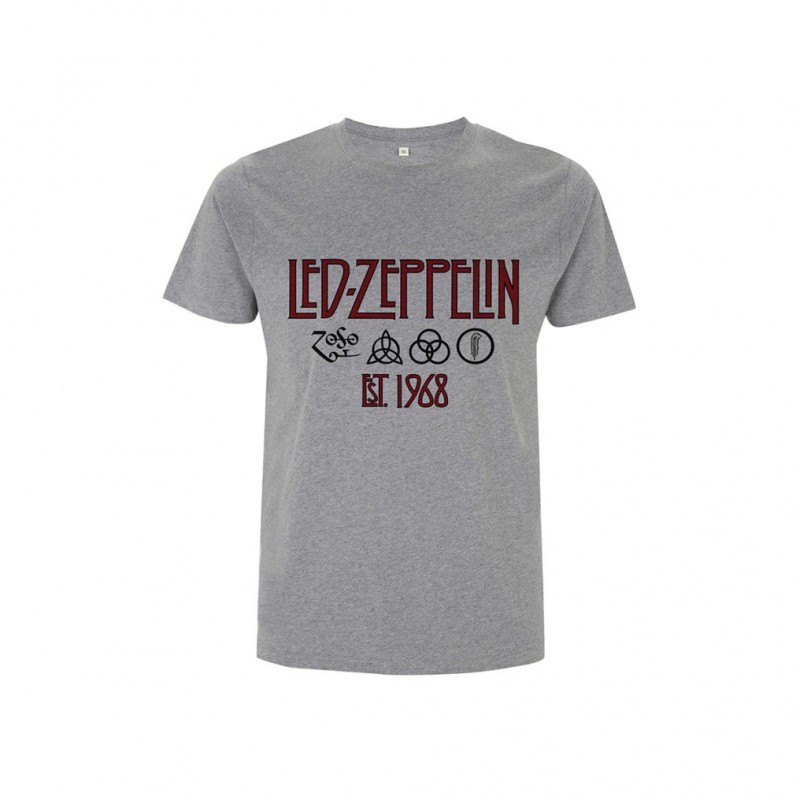 Koszulka T-shirt Led Zeppelin Symbol Est 68 szara